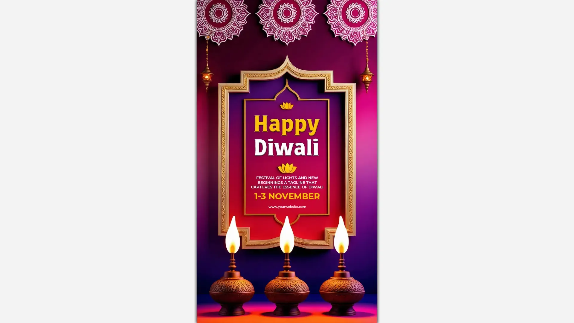 Traditional Happy Diwali Instagram Story Template